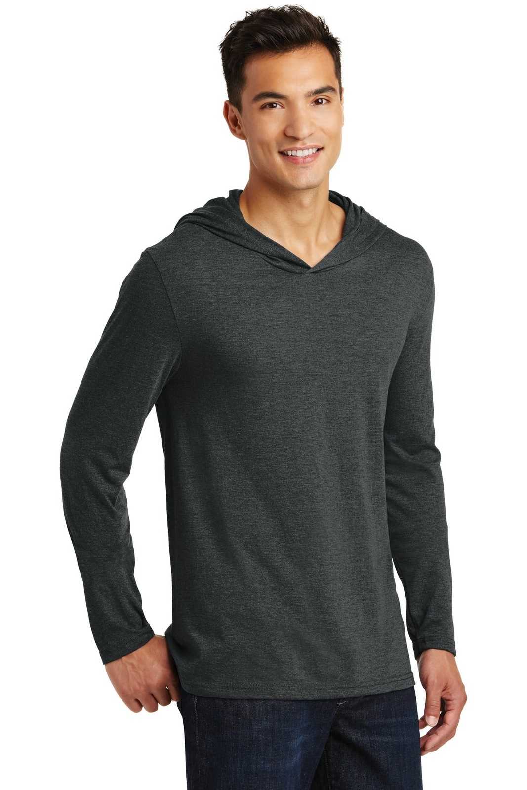 District DM139 Perfect Tri Long Sleeve Hoodie - Black Frost - HIT a Double - 4