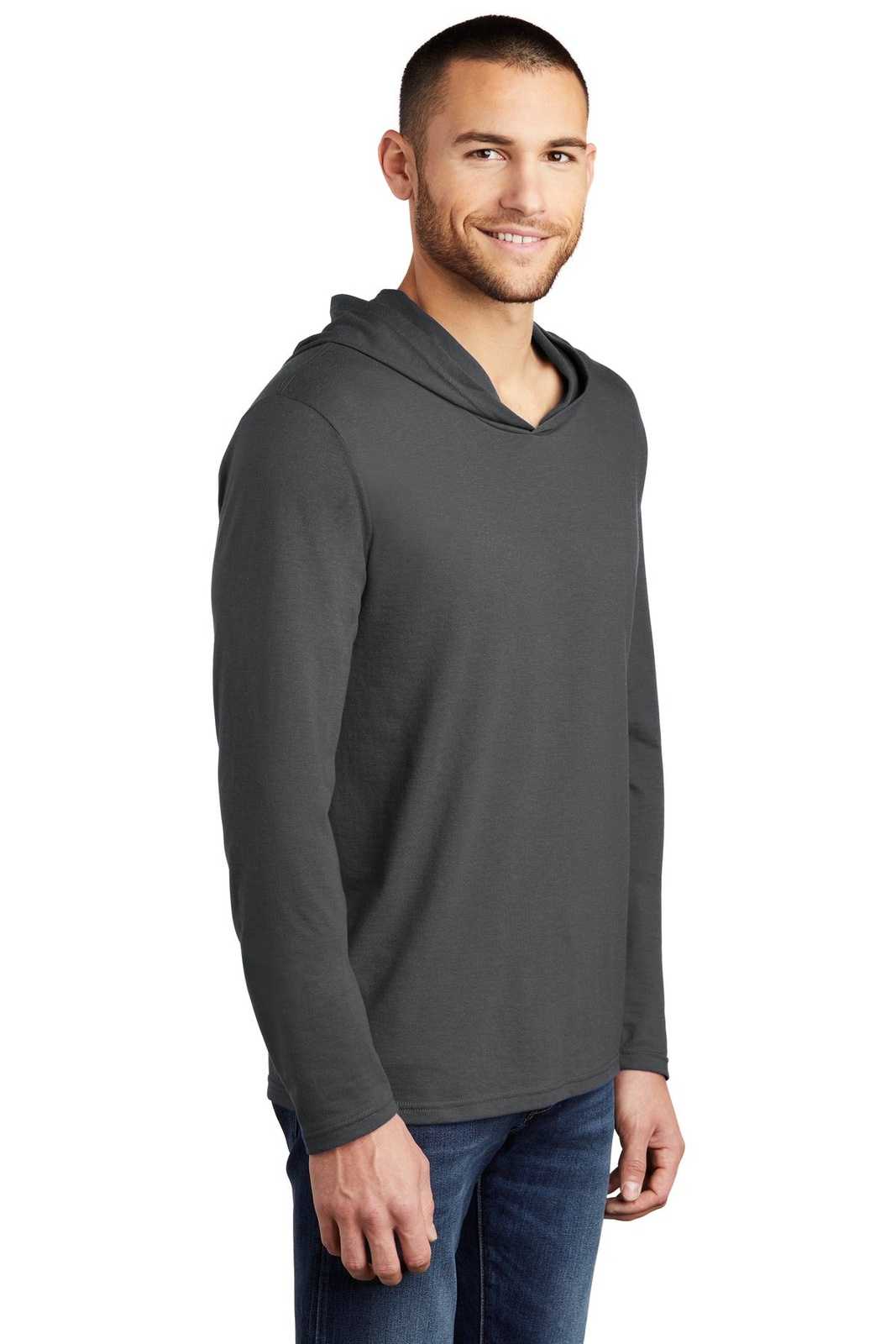 District DM139 Perfect Tri Long Sleeve Hoodie - Charcoal - HIT a Double - 4