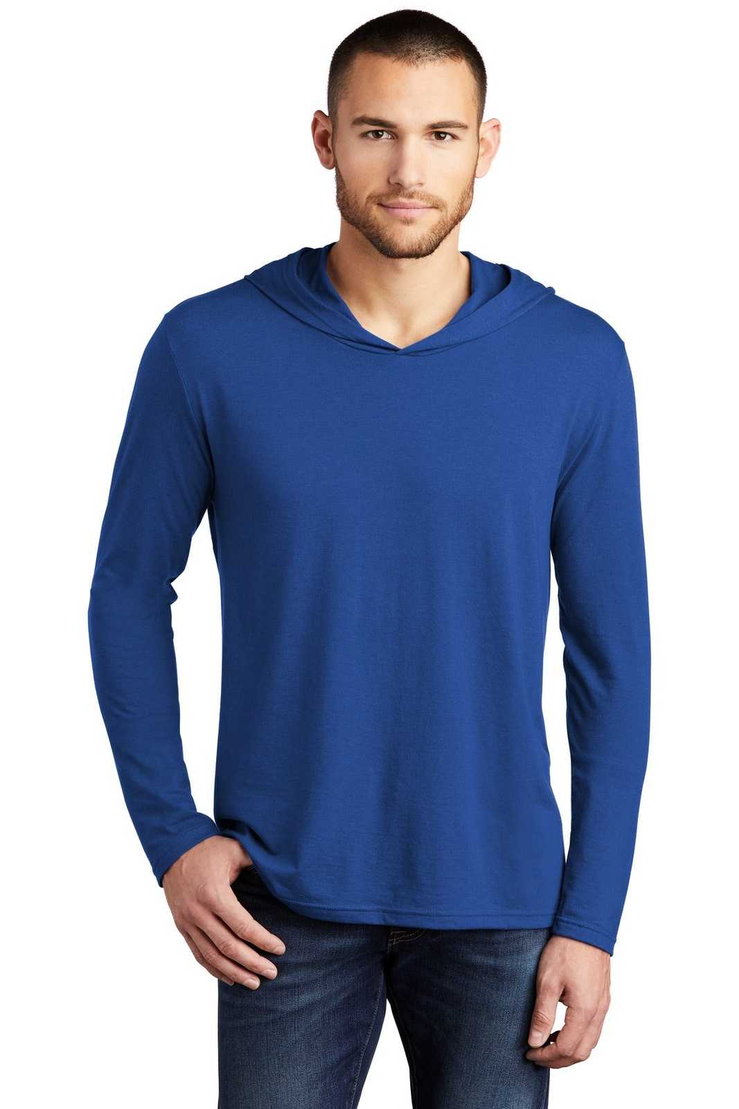 District DM139 Perfect Tri Long Sleeve Hoodie - Deep Royal - HIT a Double - 1