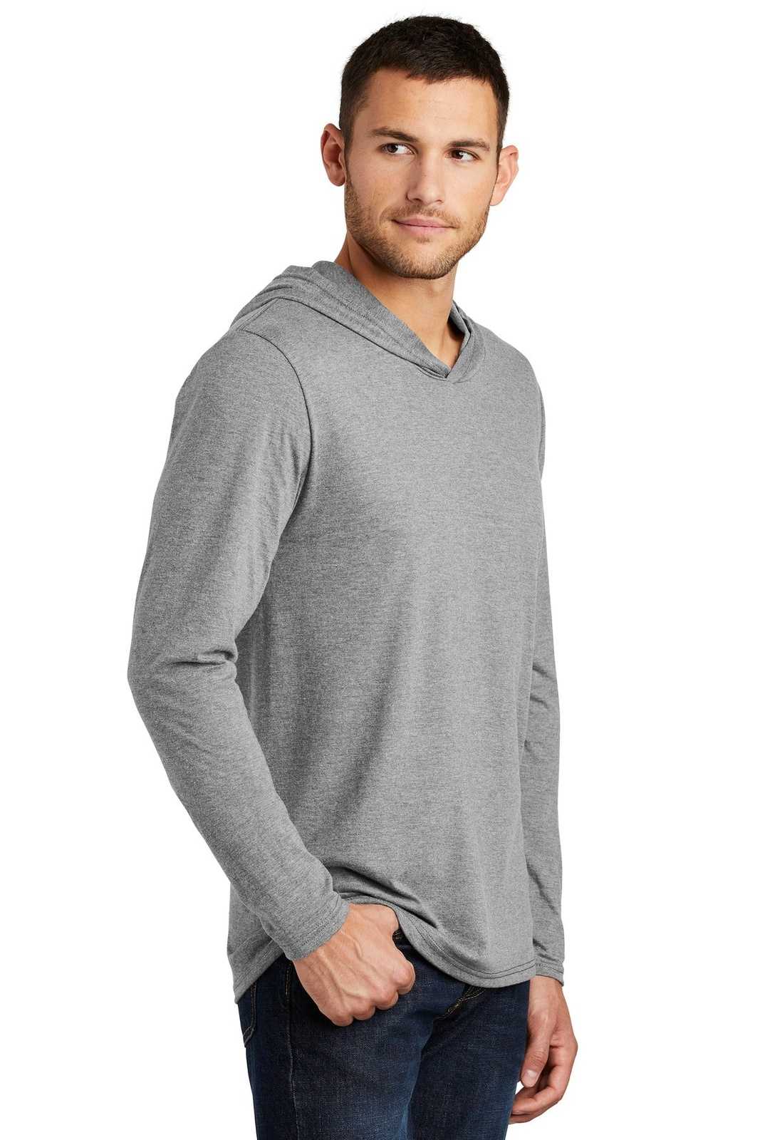 District DM139 Perfect Tri Long Sleeve Hoodie - Gray Frost - HIT a Double - 4