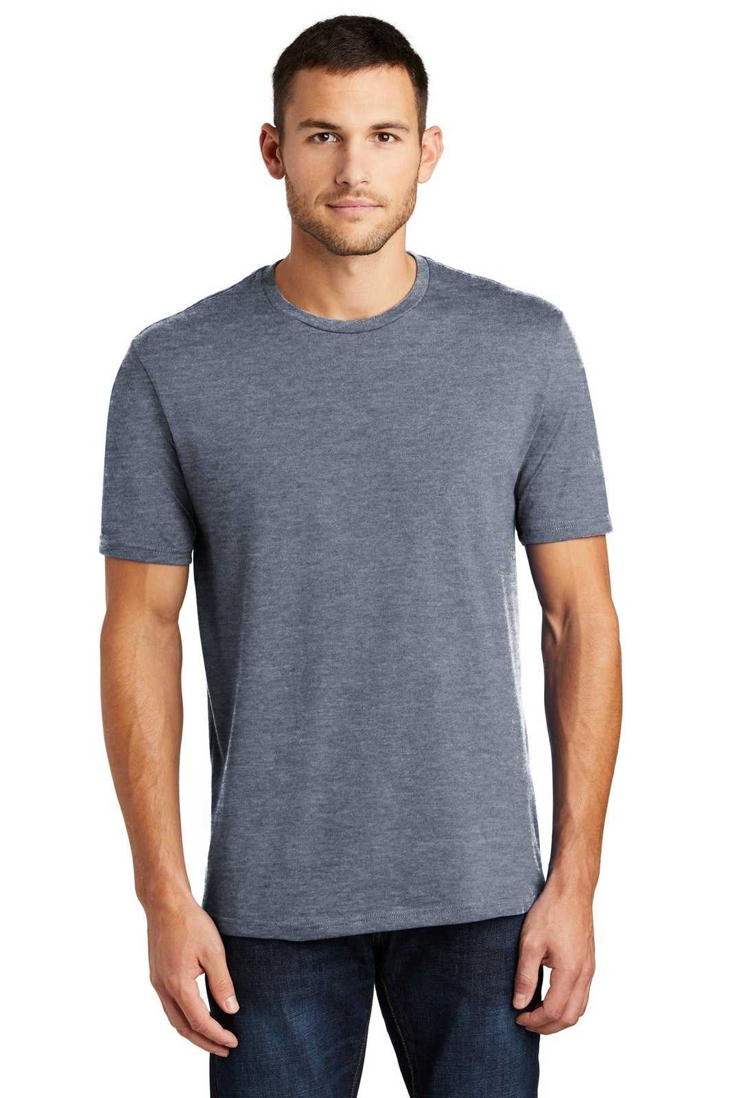 District DT104 Perfect Weight Tee - Heathered Navy - HIT a Double - 1