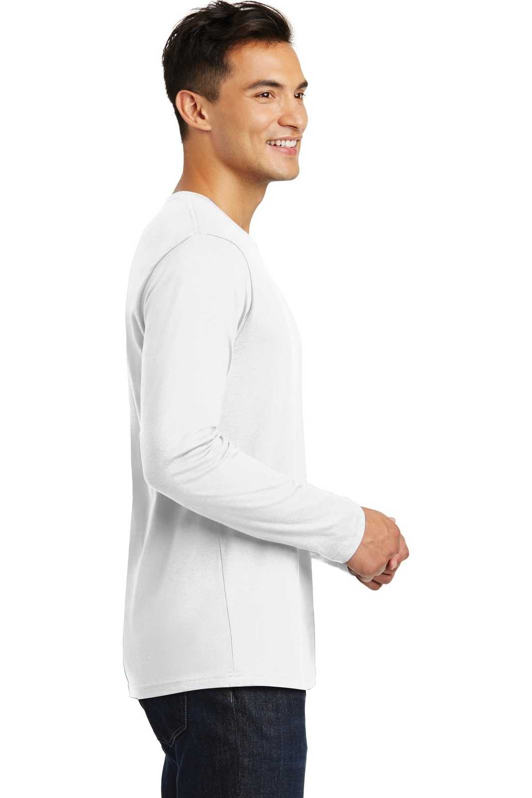 District DT105 Perfect Weight Long Sleeve Tee - Bright White - HIT a Double - 3