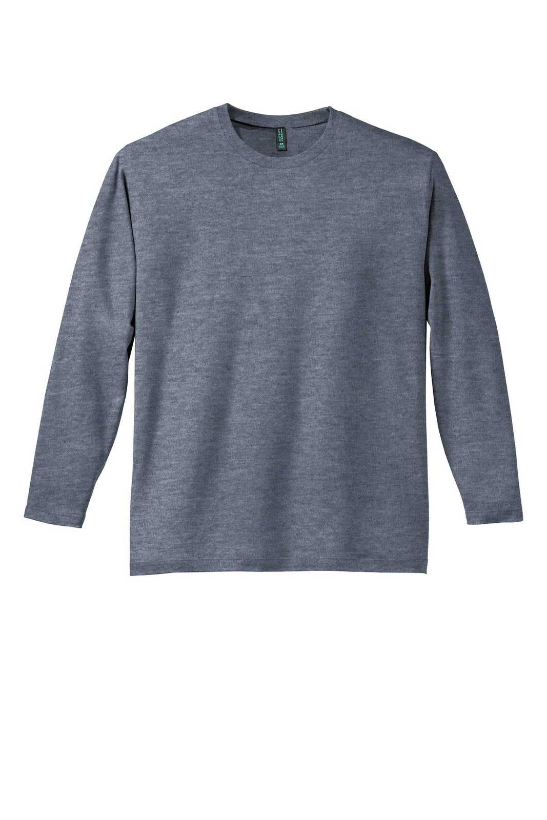 District DT105 Perfect Weight Long Sleeve Tee - Heathered Navy - HIT a Double - 5