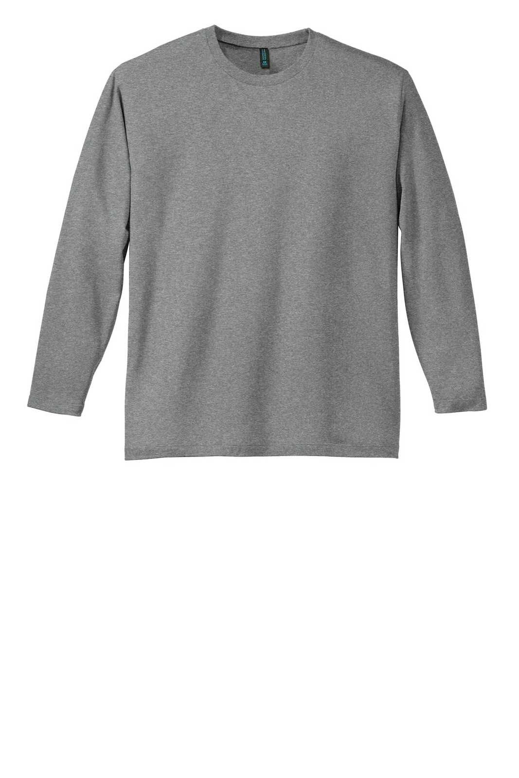 District DT105 Perfect Weight Long Sleeve Tee - Heathered Steel - HIT a Double - 5