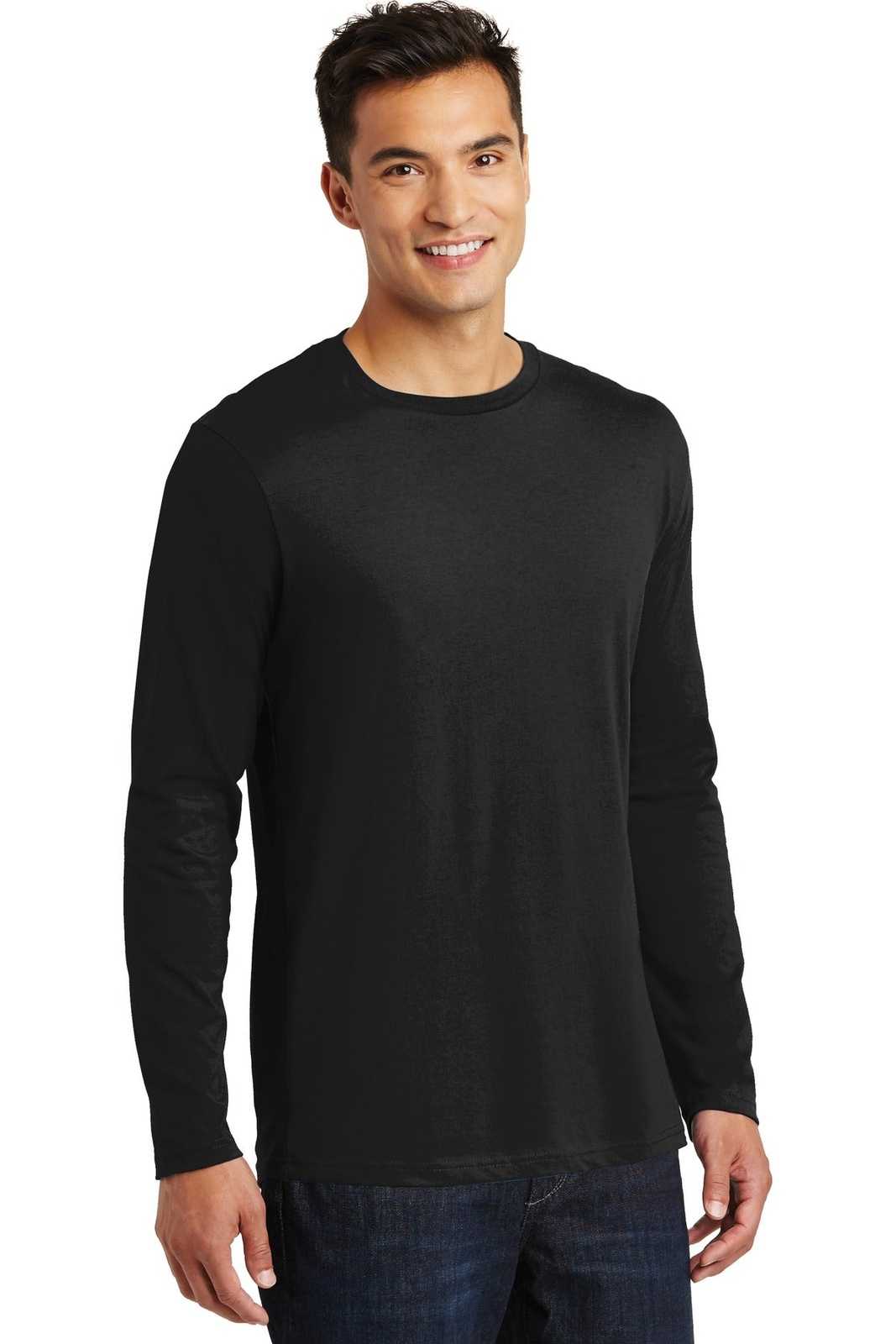 District DT105 Perfect Weight Long Sleeve Tee - Jet Black - HIT a Double - 4