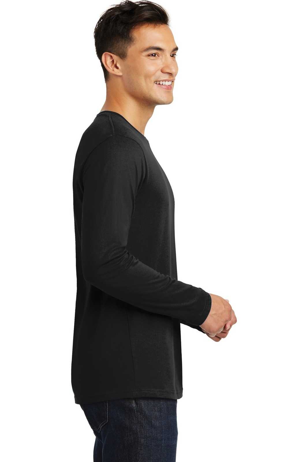 District DT105 Perfect Weight Long Sleeve Tee - Jet Black - HIT a Double - 3
