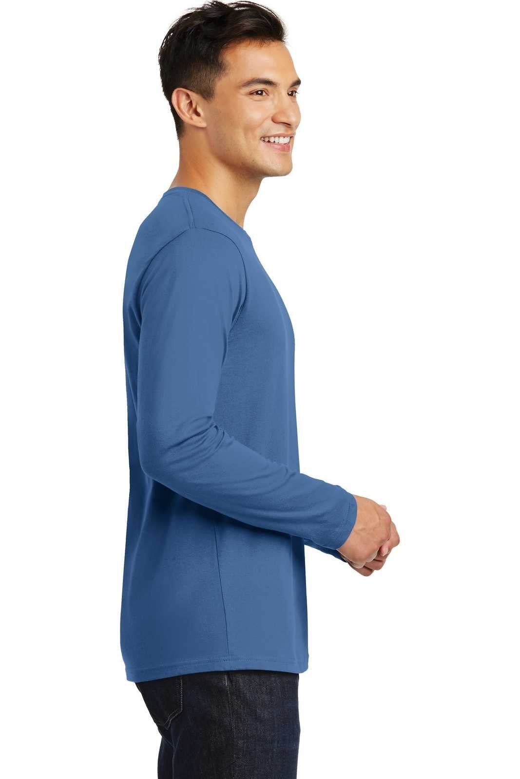 District DT105 Perfect Weight Long Sleeve Tee - Maritime Blue - HIT a Double - 3