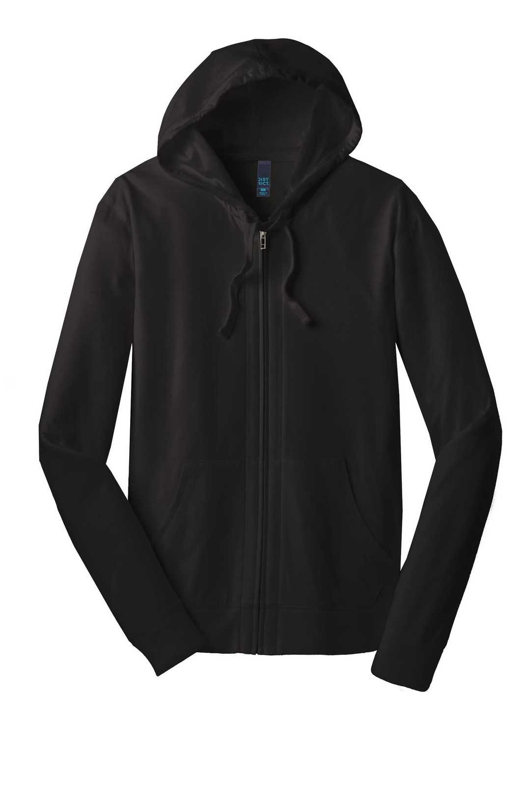 District DT1100 Jersey Full-Zip Hoodie - Black - HIT a Double - 3