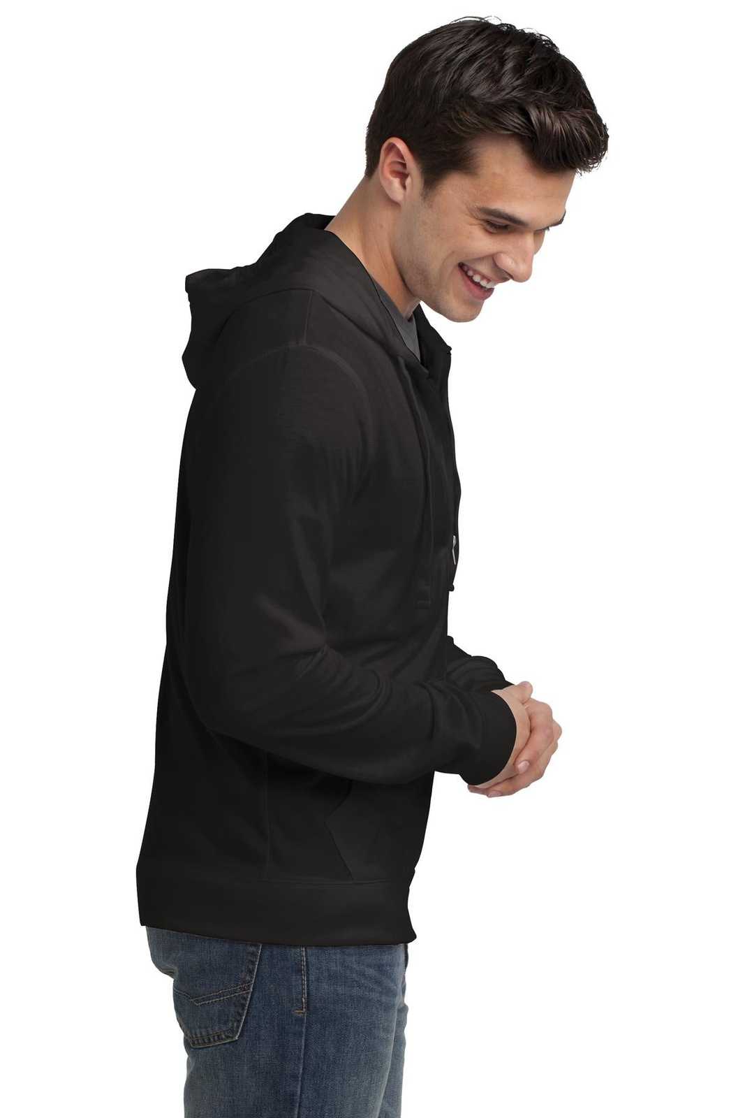 District DT1100 Jersey Full-Zip Hoodie - Black - HIT a Double - 2