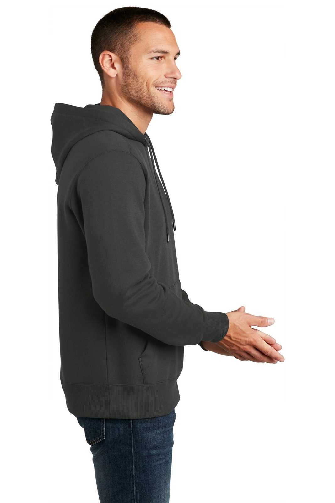 District DT1101 Perfect Weight Fleece Hoodie - Charcoal - HIT a Double - 3