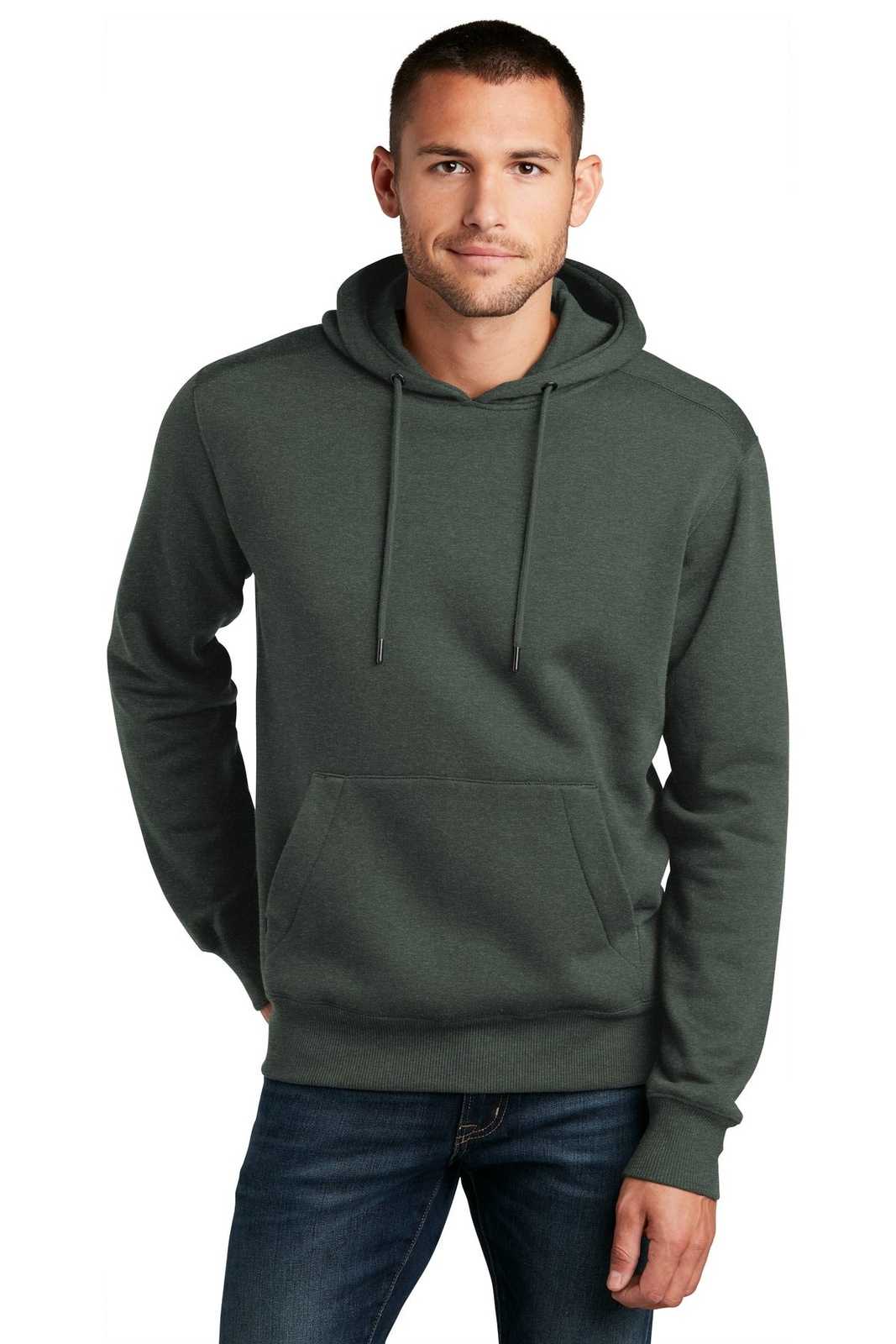 District DT1101 Perfect Weight Fleece Hoodie - Heathered Forest Green - HIT a Double - 1