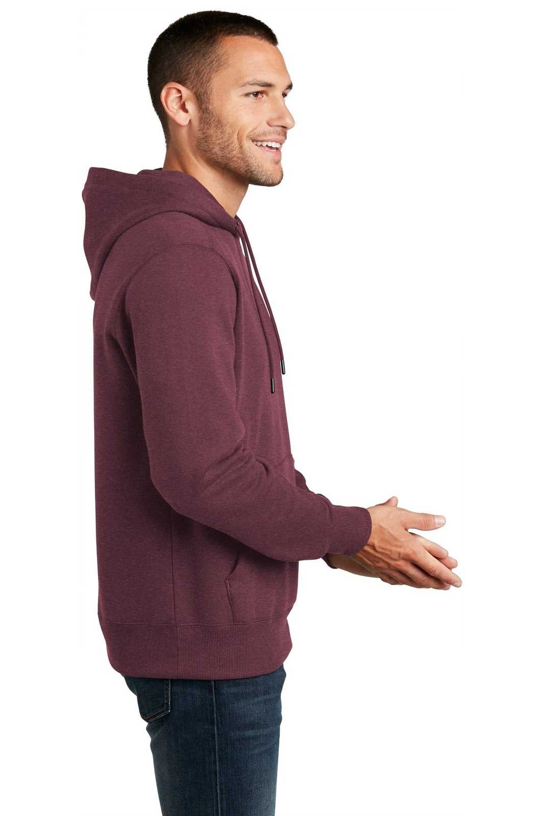 District DT1101 Perfect Weight Fleece Hoodie - Heathered Loganberry - HIT a Double - 3