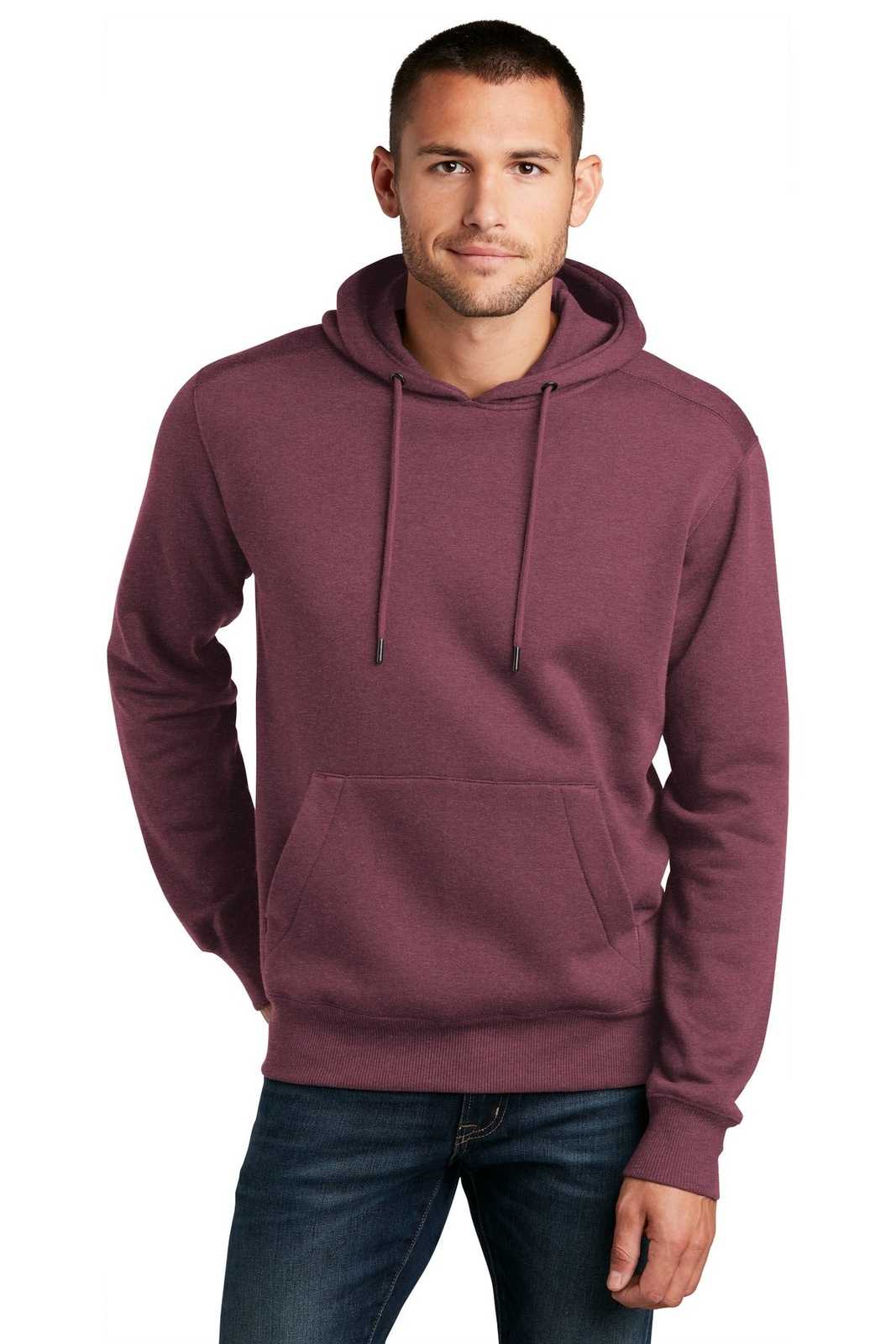District DT1101 Perfect Weight Fleece Hoodie - Heathered Loganberry - HIT a Double - 1