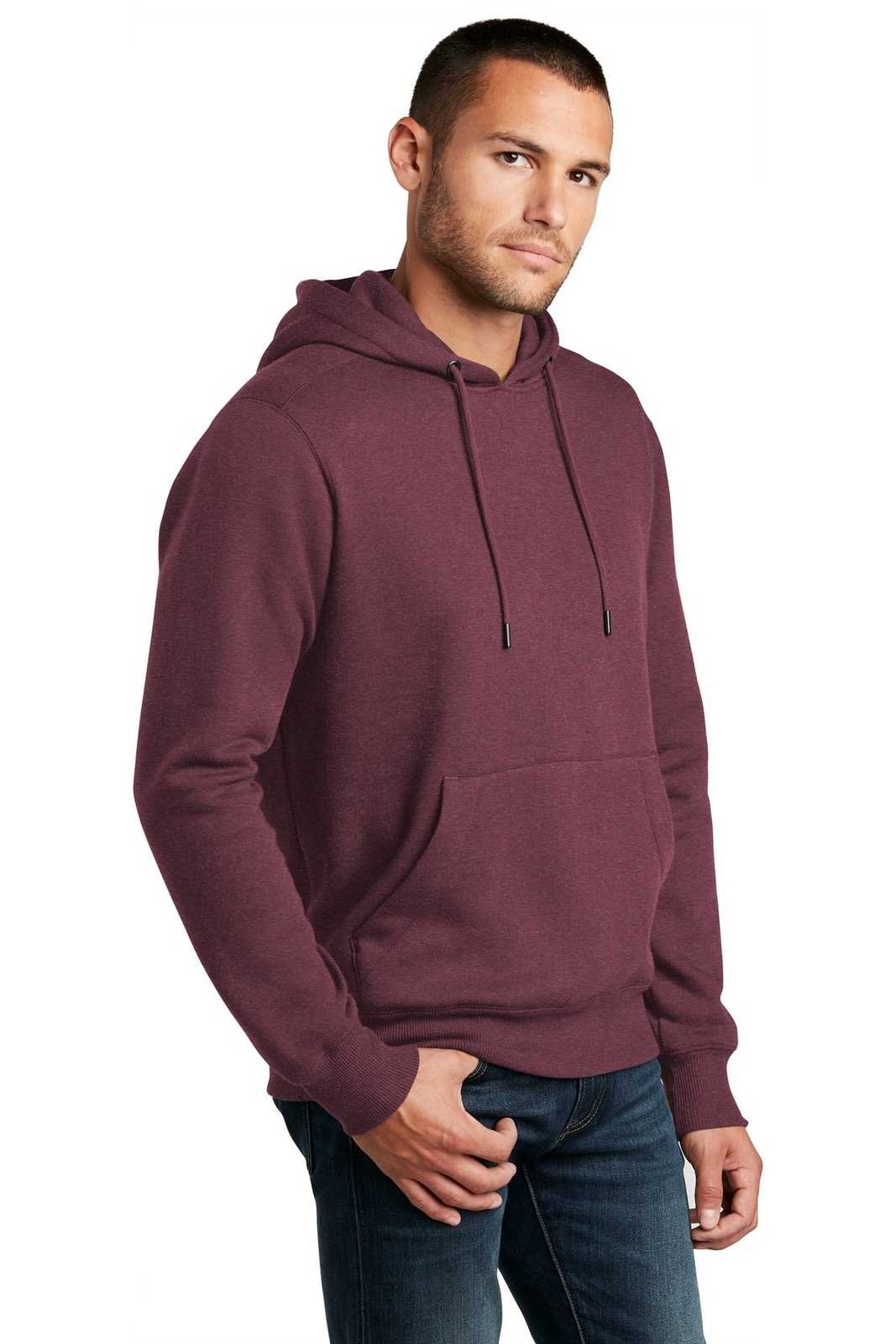 District DT1101 Perfect Weight Fleece Hoodie - Heathered Loganberry - HIT a Double - 4