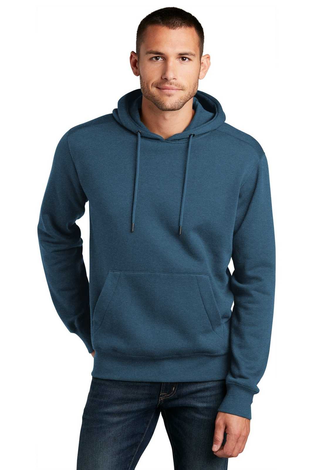 District DT1101 Perfect Weight Fleece Hoodie - Heathered Poseidon Blue - HIT a Double - 1