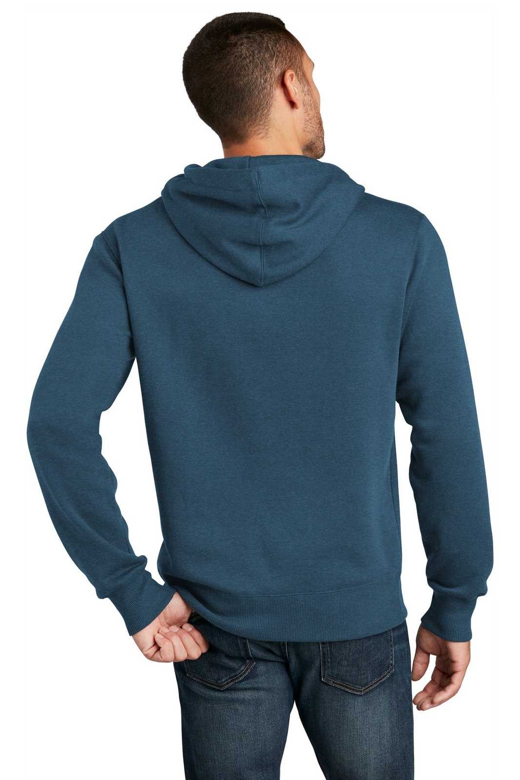 District DT1101 Perfect Weight Fleece Hoodie - Heathered Poseidon Blue - HIT a Double - 2