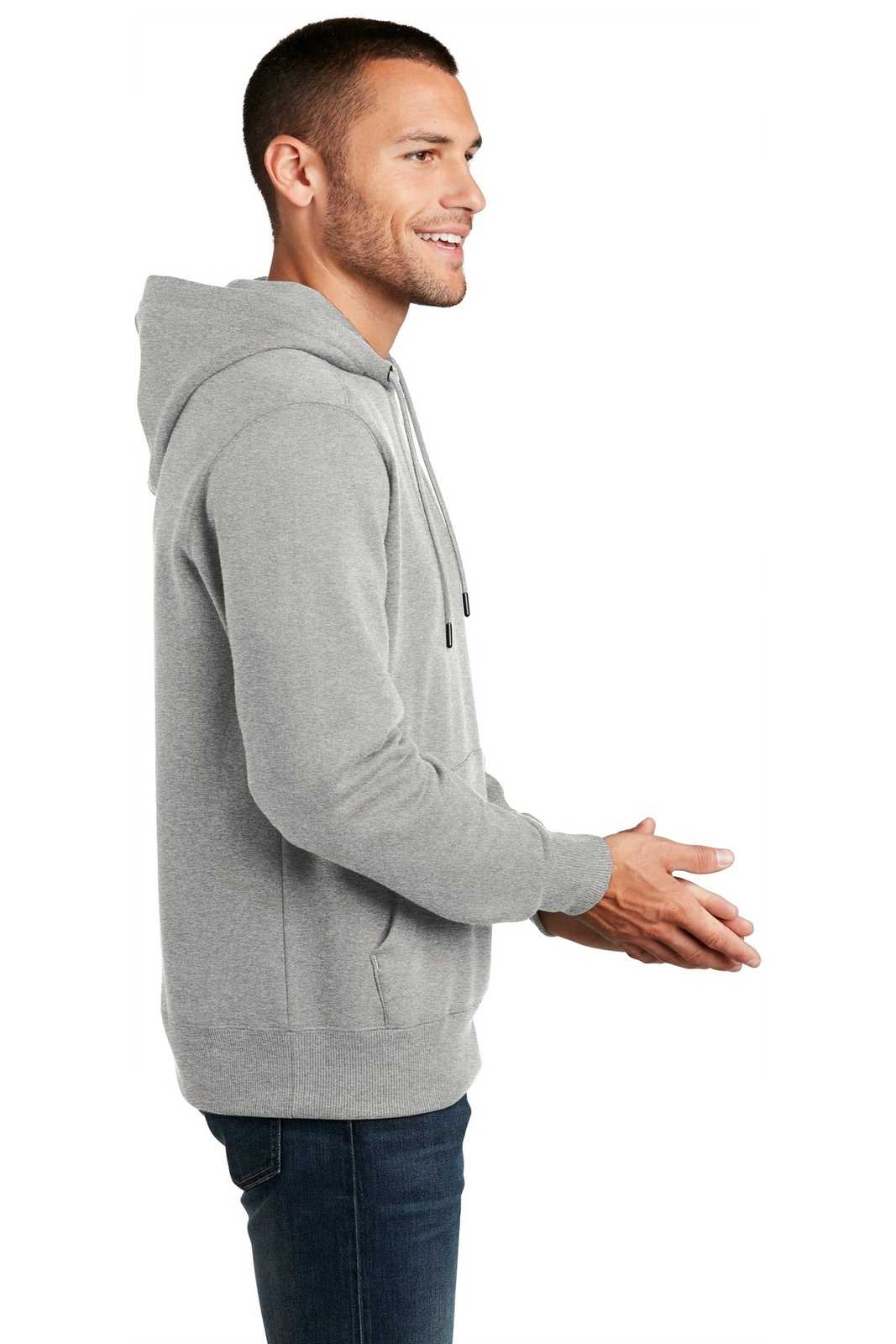 District DT1101 Perfect Weight Fleece Hoodie - Heathered Steel - HIT a Double - 3
