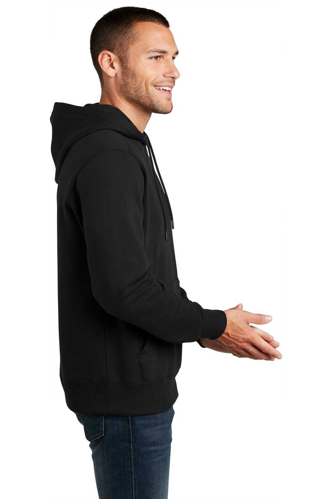 District DT1101 Perfect Weight Fleece Hoodie - Jet Black - HIT a Double - 3