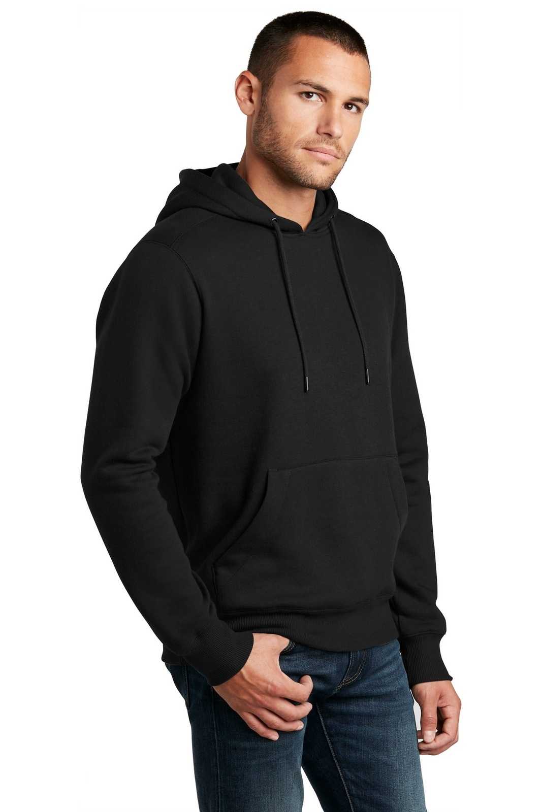 District DT1101 Perfect Weight Fleece Hoodie - Jet Black - HIT a Double - 4