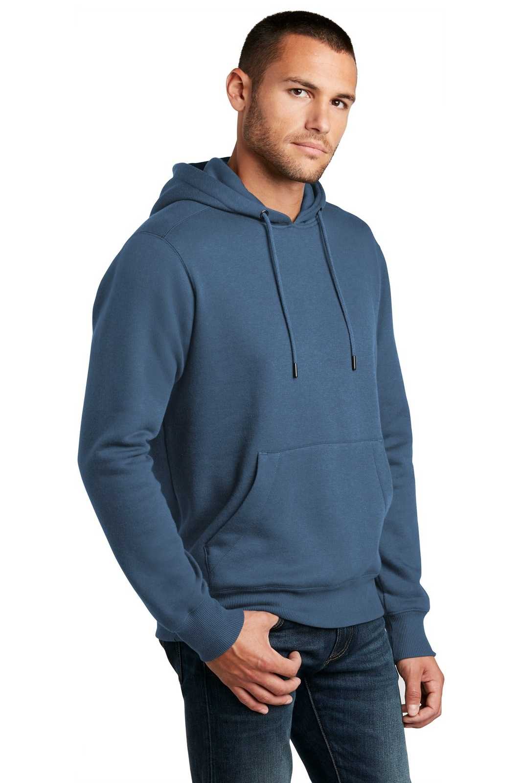 District DT1101 Perfect Weight Fleece Hoodie - Maritime Blue - HIT a Double - 4