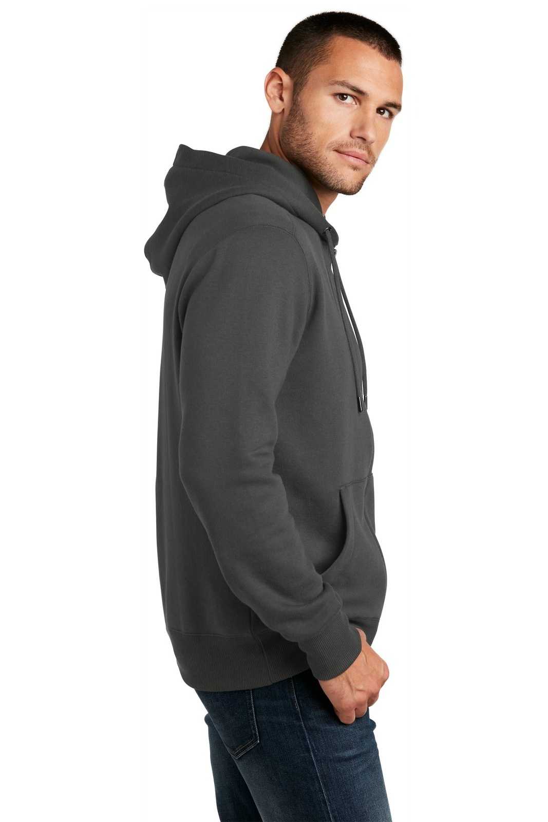 District DT1103 Perfect Weight Fleece Full-Zip Hoodie - Charcoal - HIT a Double - 3