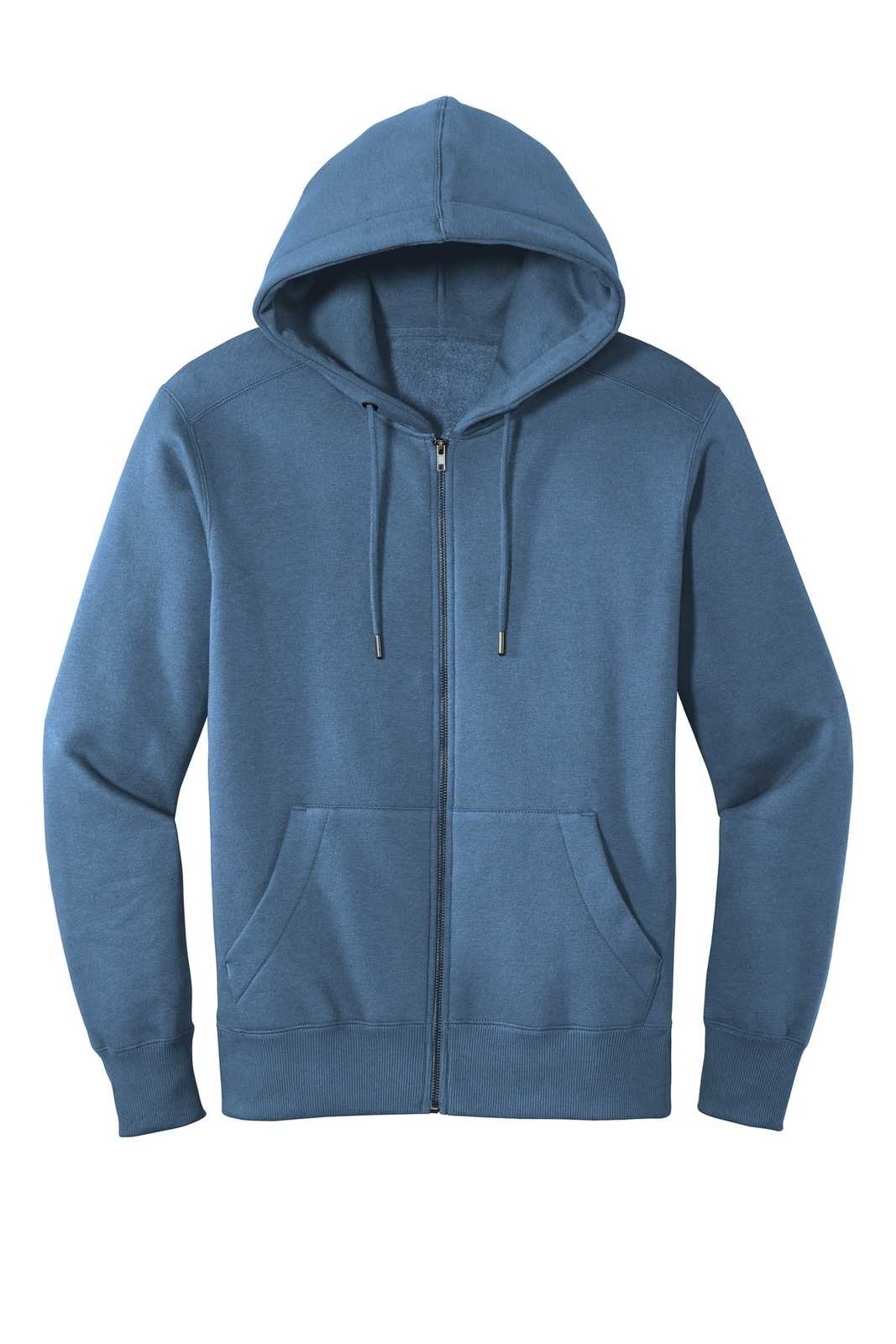 District DT1103 Perfect Weight Fleece Full-Zip Hoodie - Maritime Blue - HIT a Double - 5