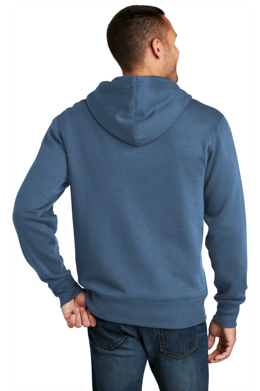 District DT1103 Perfect Weight Fleece Full-Zip Hoodie - Maritime Blue - HIT a Double - 2