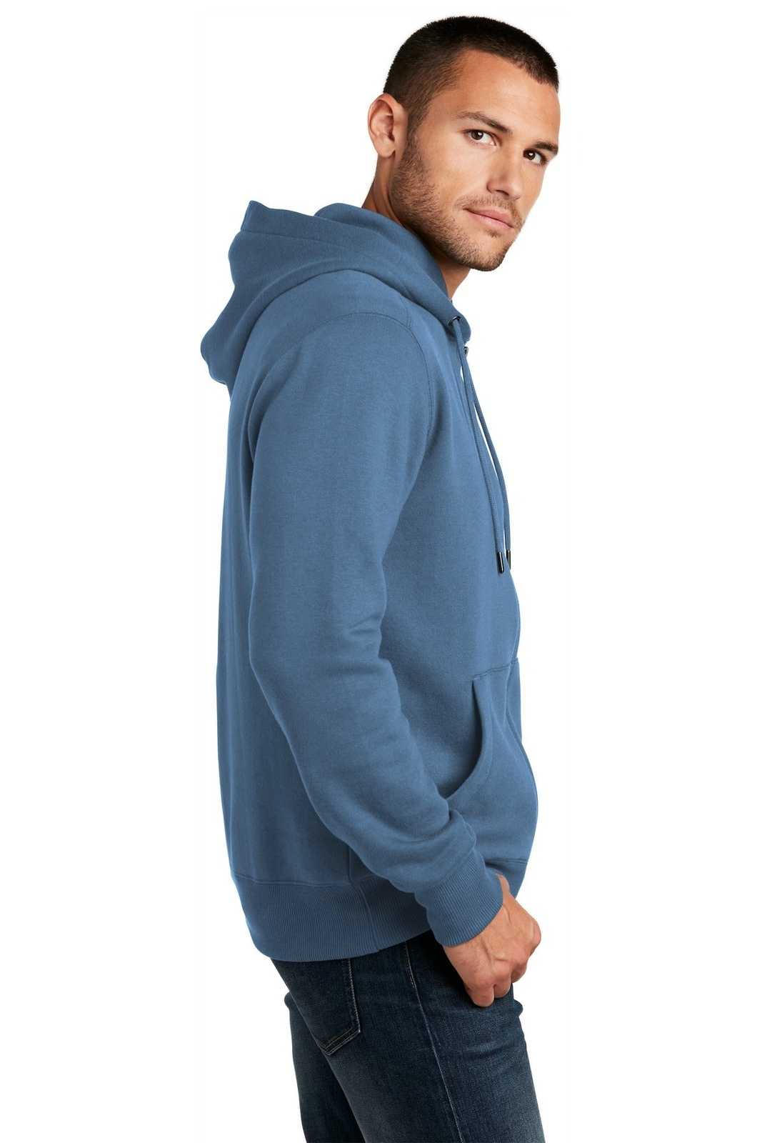 District DT1103 Perfect Weight Fleece Full-Zip Hoodie - Maritime Blue - HIT a Double - 3