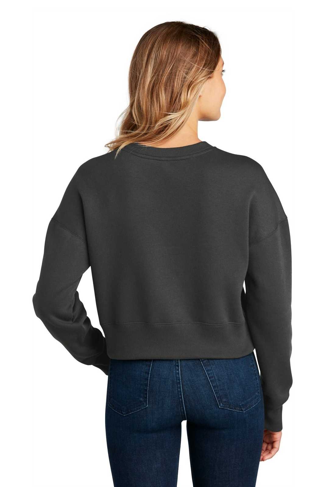 District DT1105 Womens Perfect Weight Fleece Cropped Crew - Charcoal - HIT a Double - 1