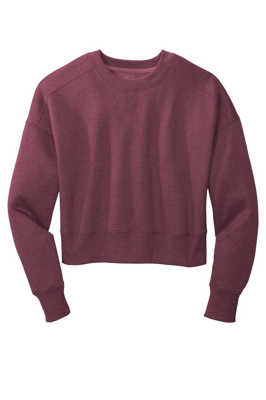District DT1105 Womens Perfect Weight Fleece Cropped Crew - Heathered Loganberry - HIT a Double - 5
