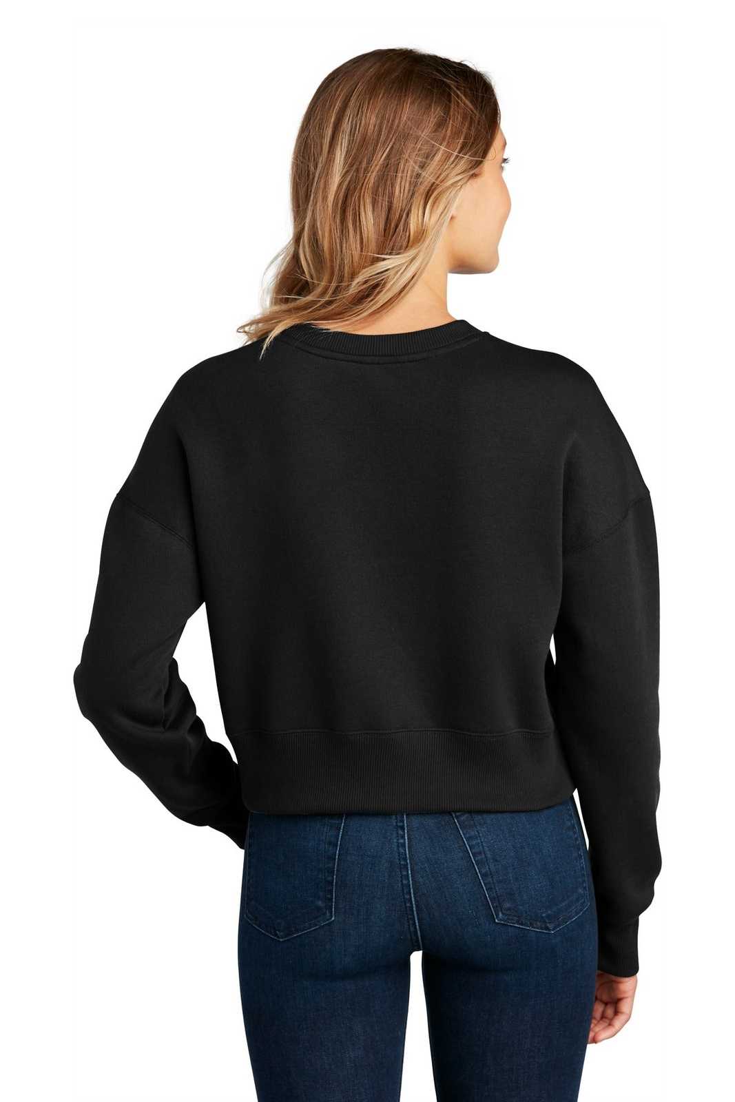 District DT1105 Womens Perfect Weight Fleece Cropped Crew - Jet Black - HIT a Double - 2