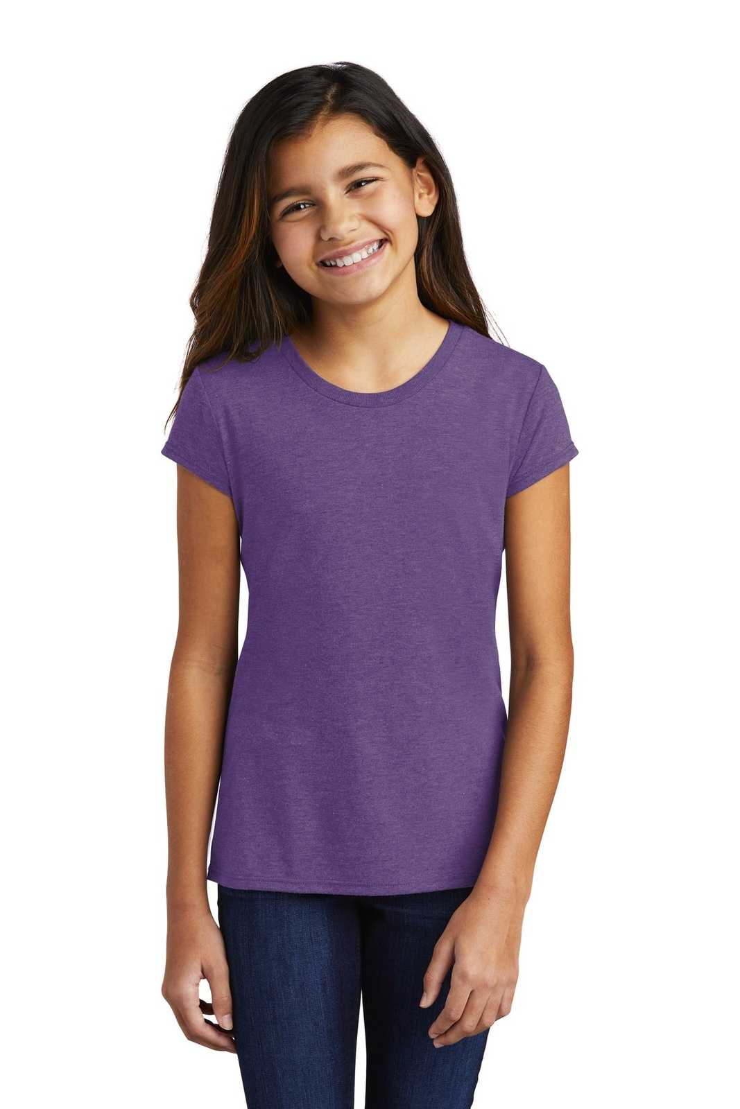 District DT130YG Girls Perfect Tri Tee - Purple Frost - HIT a Double - 1
