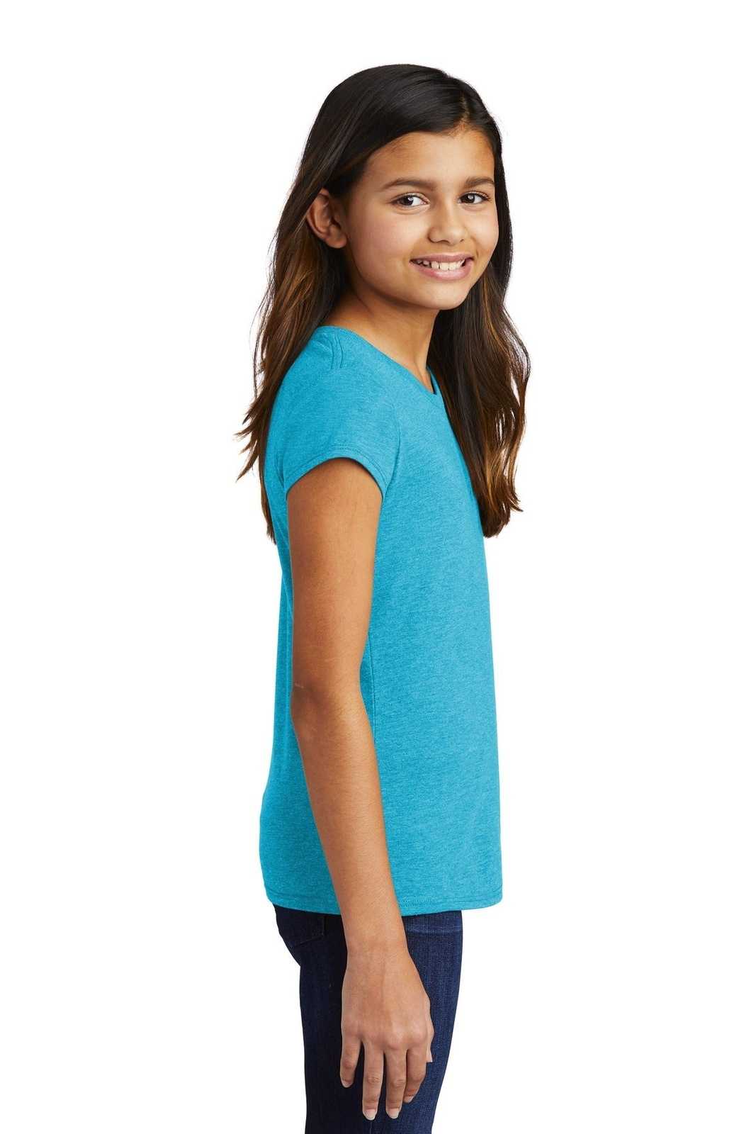 District DT130YG Girls Perfect Tri Tee - Turquoise Frost - HIT a Double - 3