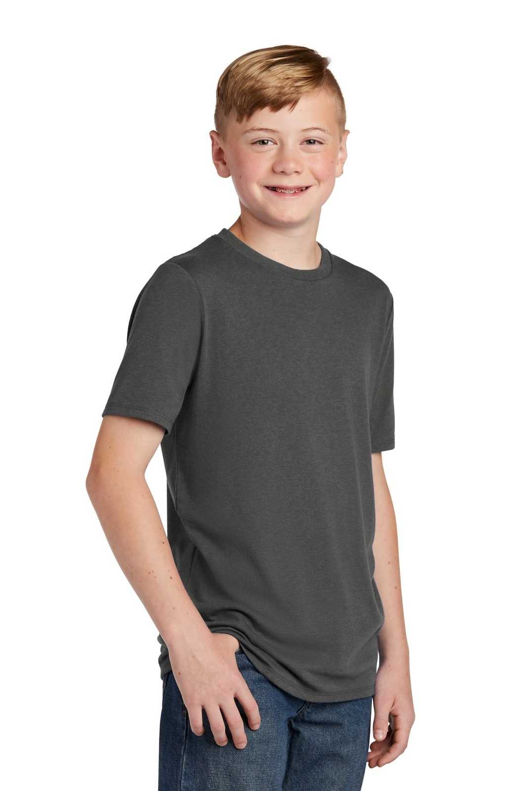 District DT130Y Youth Perfect Tri Tee - Charcoal - HIT a Double - 4
