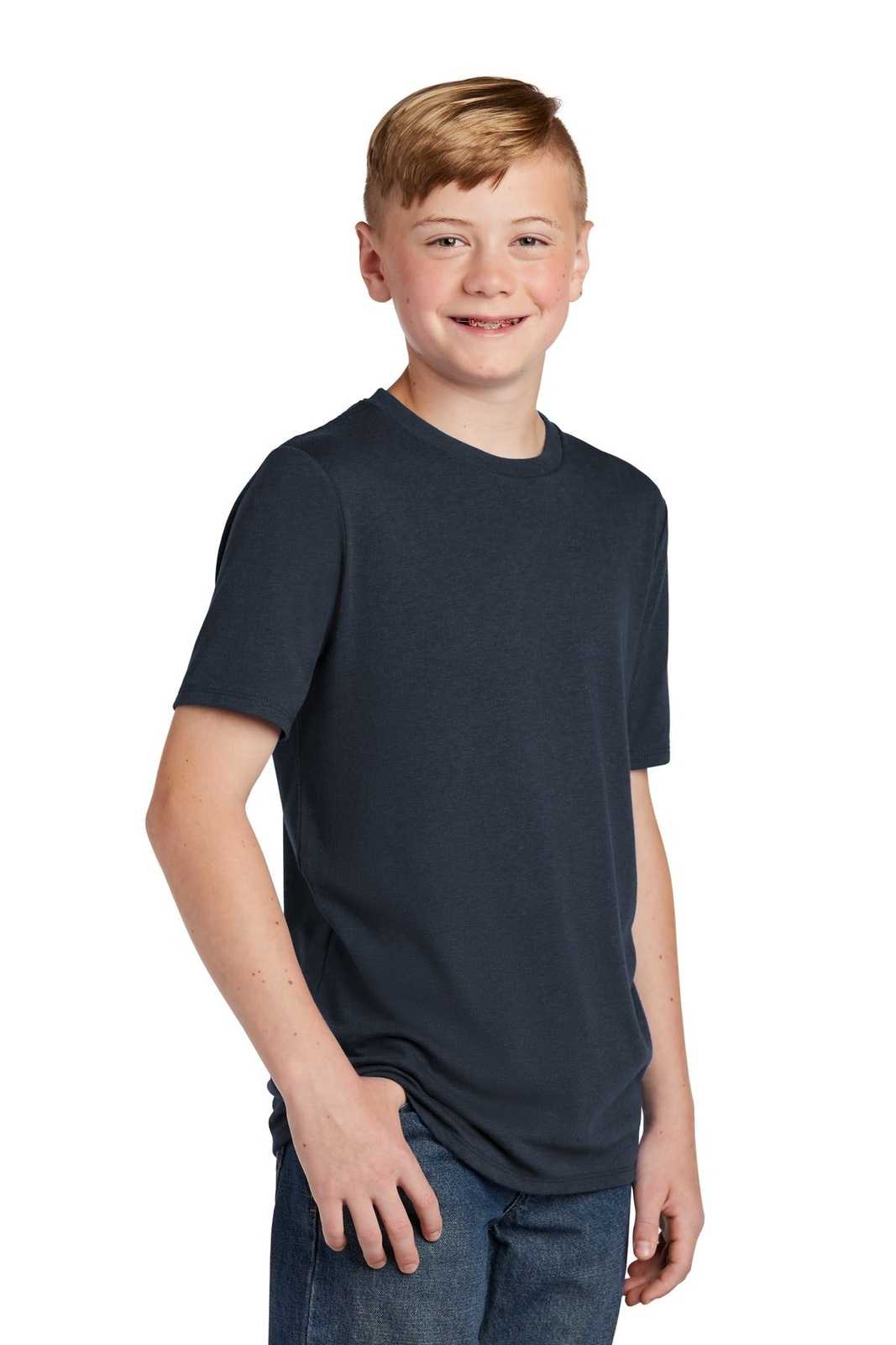 District DT130Y Youth Perfect Tri Tee - New Navy - HIT a Double - 4