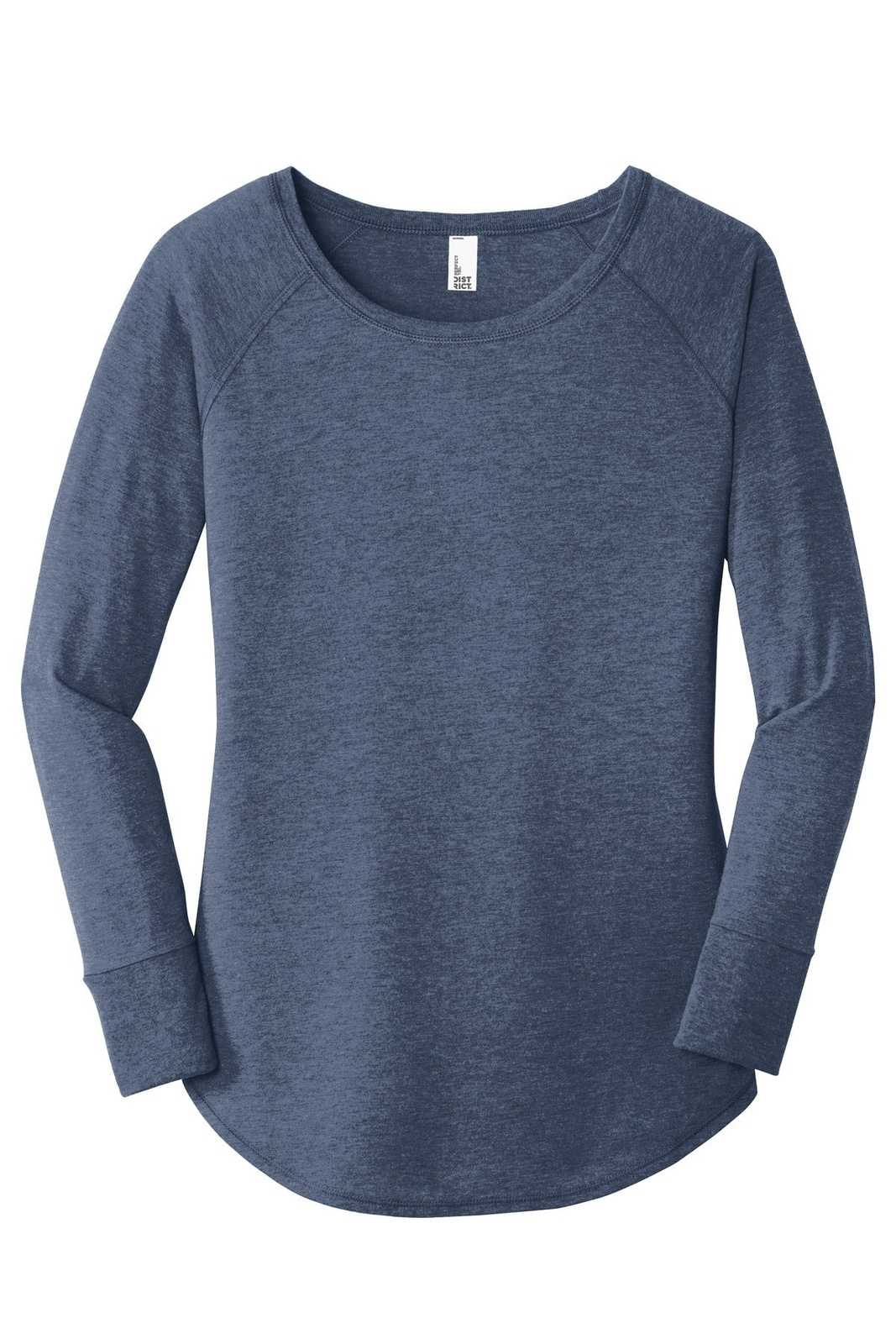District DT132L Women&#39;s Perfect Tri Long Sleeve Tunic Tee - Navy Frost - HIT a Double - 2