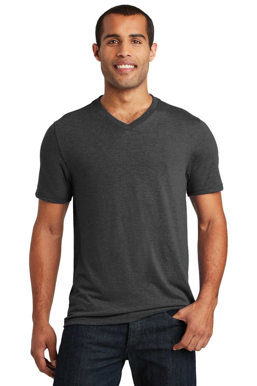 District DT1350 Perfect Tri V-Neck Tee - Black Frost - HIT a Double - 1