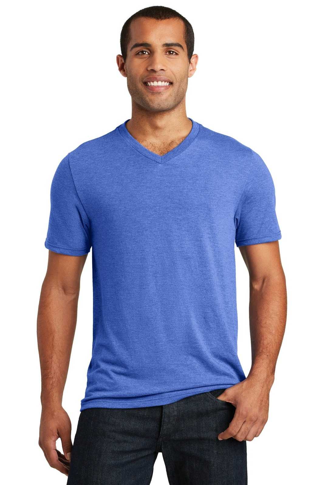District DT1350 Perfect Tri V-Neck Tee - Royal Frost - HIT a Double - 1