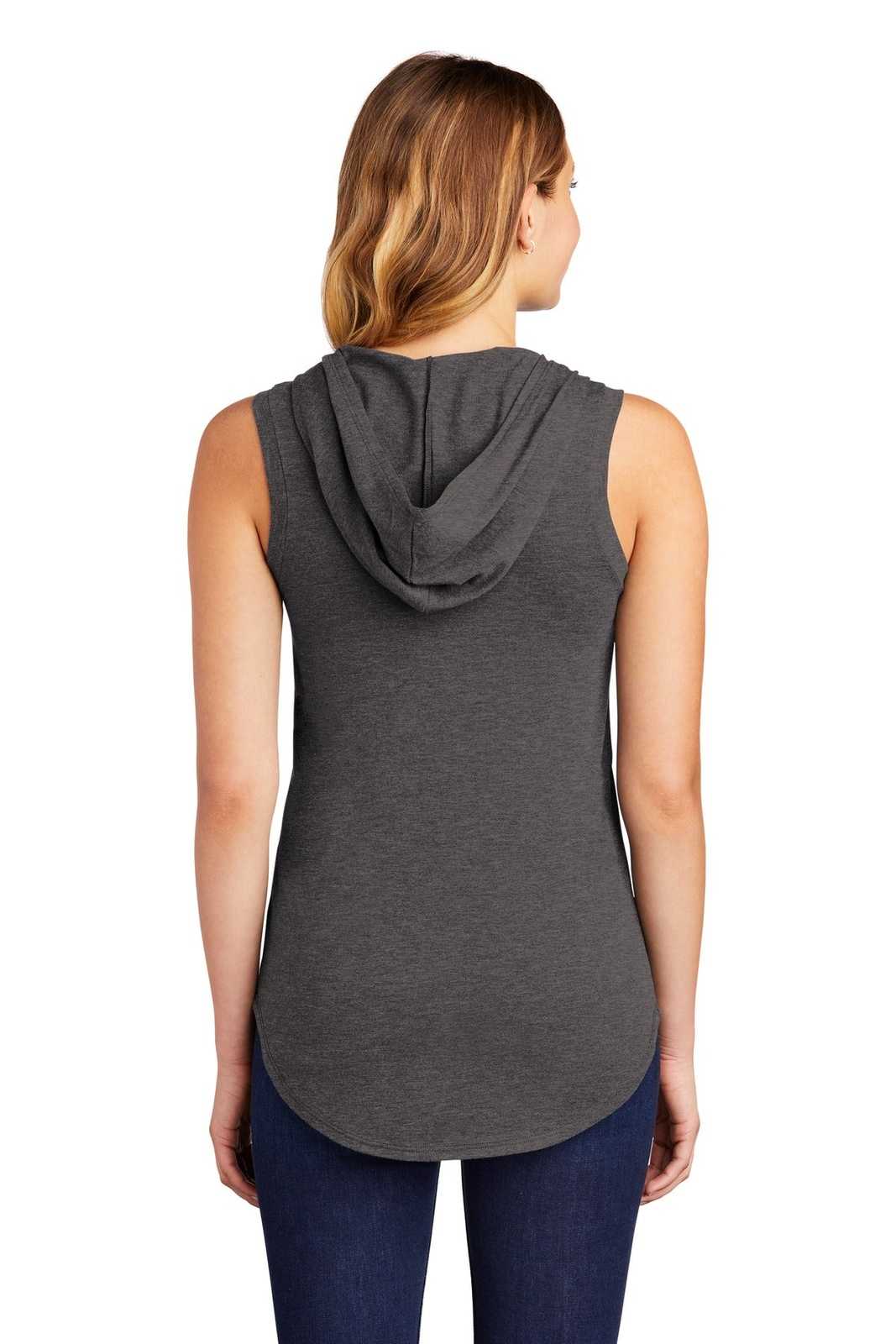 District DT1375 Women&#39;s Perfect Tri Sleeveless Hoodie - Heathered Charcoal - HIT a Double - 2
