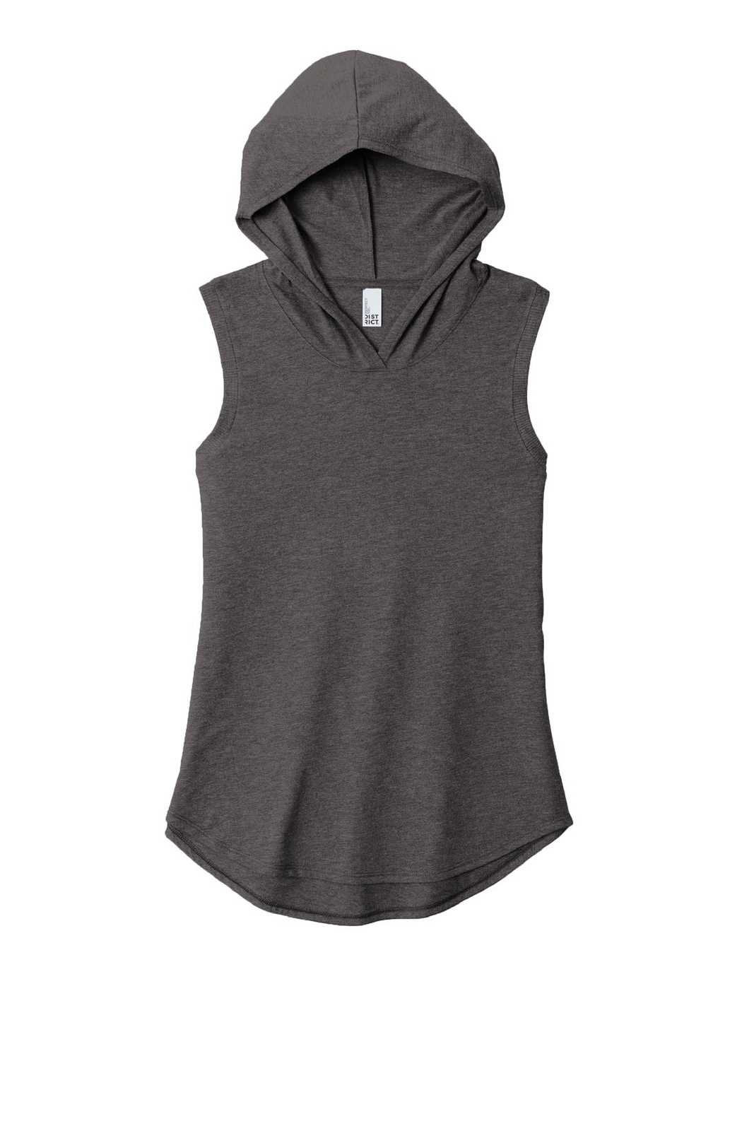 District DT1375 Women&#39;s Perfect Tri Sleeveless Hoodie - Heathered Charcoal - HIT a Double - 5