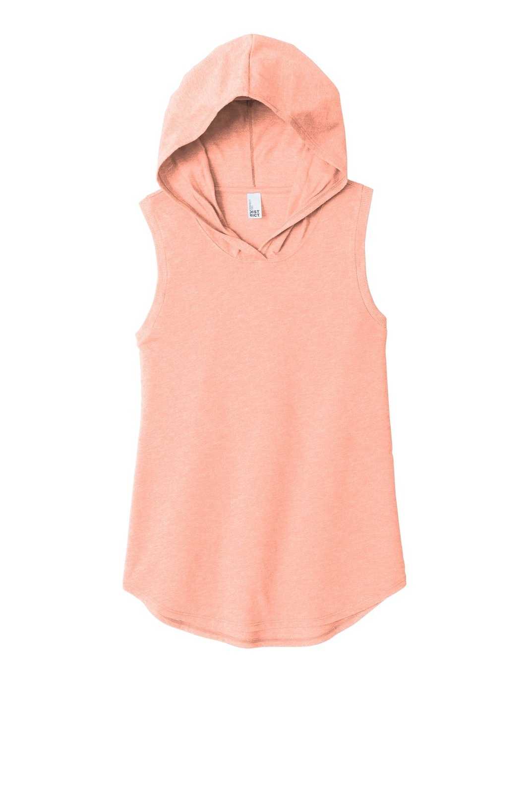 District DT1375 Women&#39;s Perfect Tri Sleeveless Hoodie - Heathered Dusty Peach - HIT a Double - 5