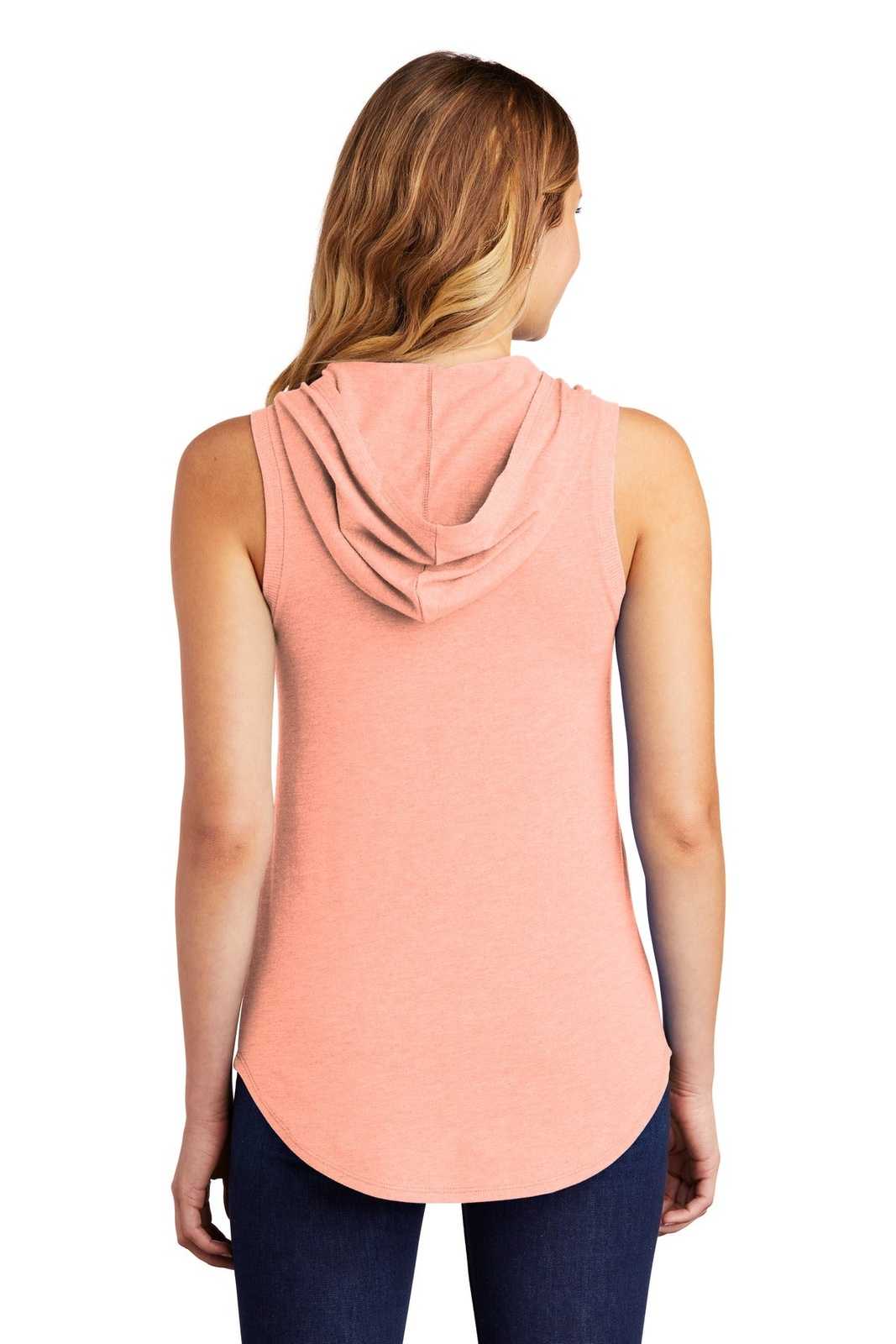 District DT1375 Women&#39;s Perfect Tri Sleeveless Hoodie - Heathered Dusty Peach - HIT a Double - 2
