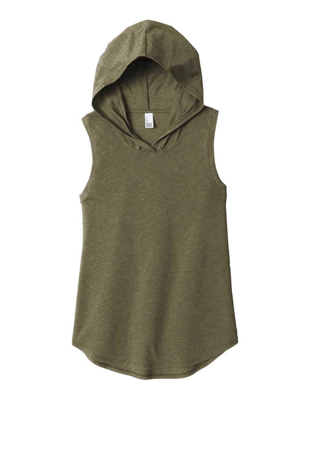 District DT1375 Women&#39;s Perfect Tri Sleeveless Hoodie - Military Green Frost - HIT a Double - 5