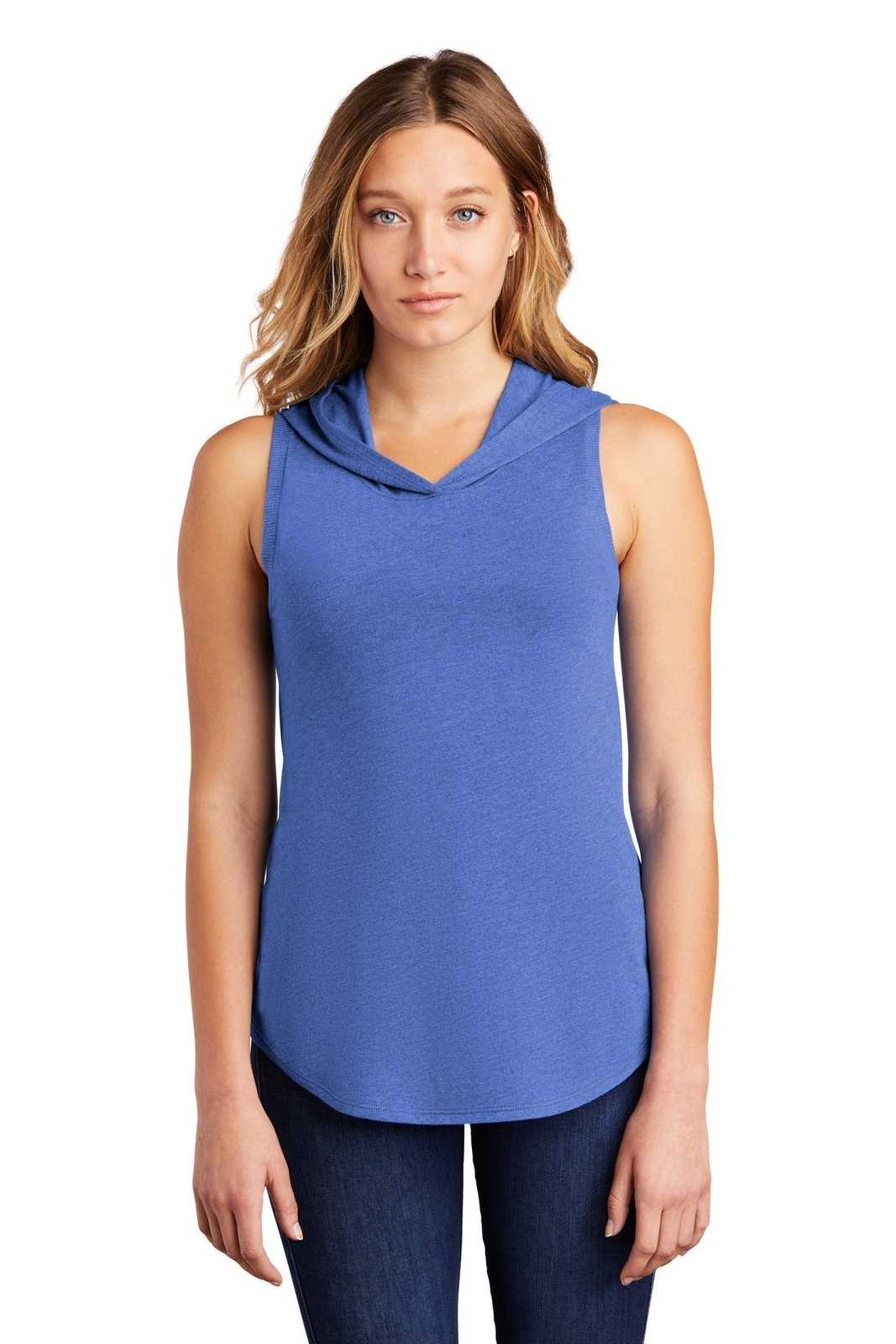 District DT1375 Women&#39;s Perfect Tri Sleeveless Hoodie - Royal Frost - HIT a Double - 1