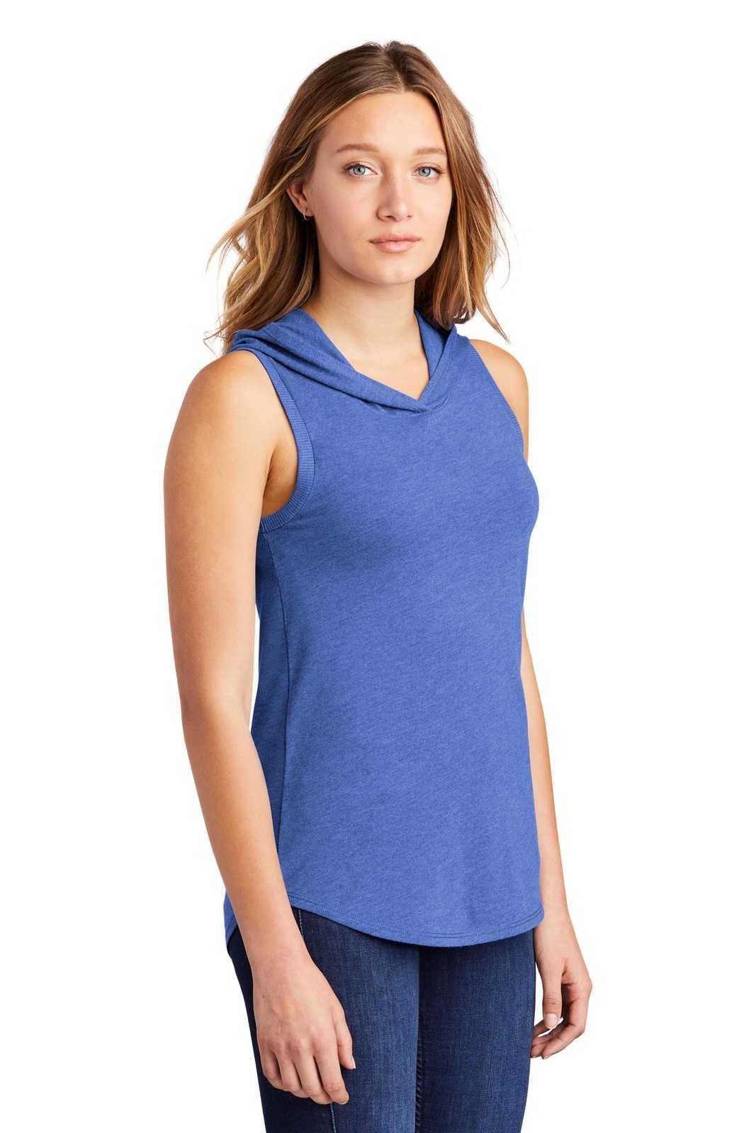 District DT1375 Women&#39;s Perfect Tri Sleeveless Hoodie - Royal Frost - HIT a Double - 4