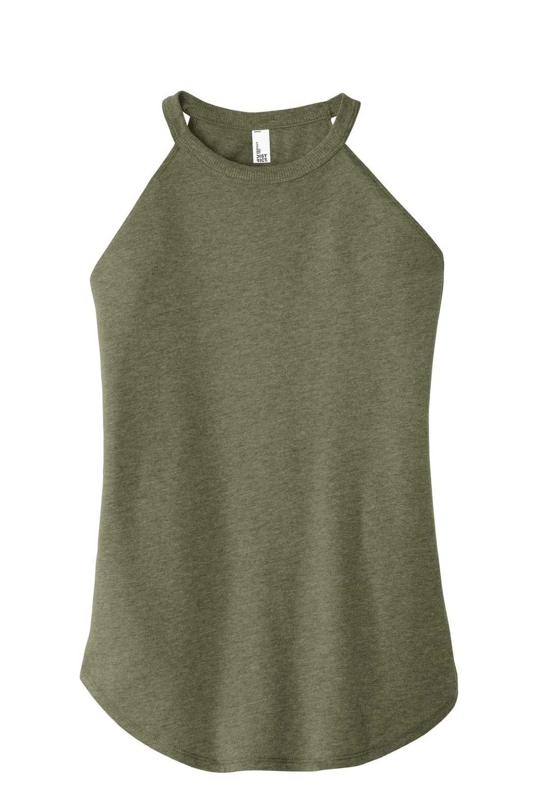 District DT137L Women&#39;s Perfect Tri Rocker Tank - Military Green Frost - HIT a Double - 5