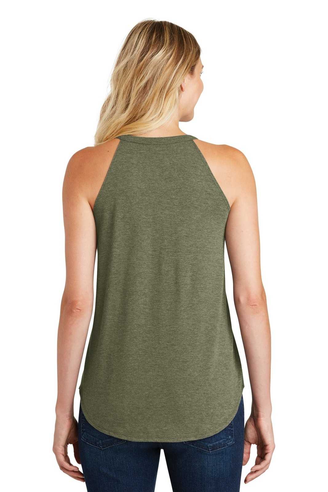 District DT137L Women's Perfect Tri Rocker Tank - Military Green Frost - HIT a Double - 1