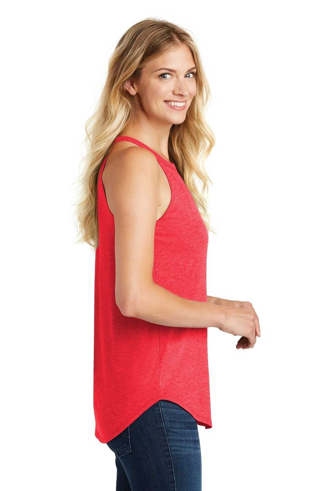 District DT137L Women&#39;s Perfect Tri Rocker Tank - Red Frost - HIT a Double - 3