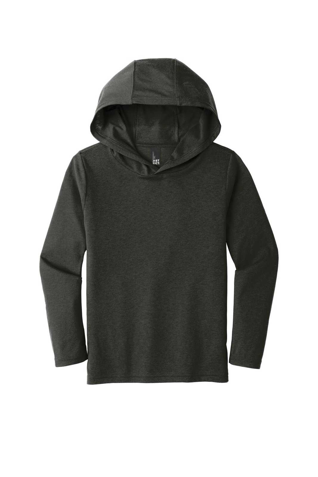District DT139Y Youth Perfect Tri Long Sleeve Hoodie - Black Frost - HIT a Double - 5