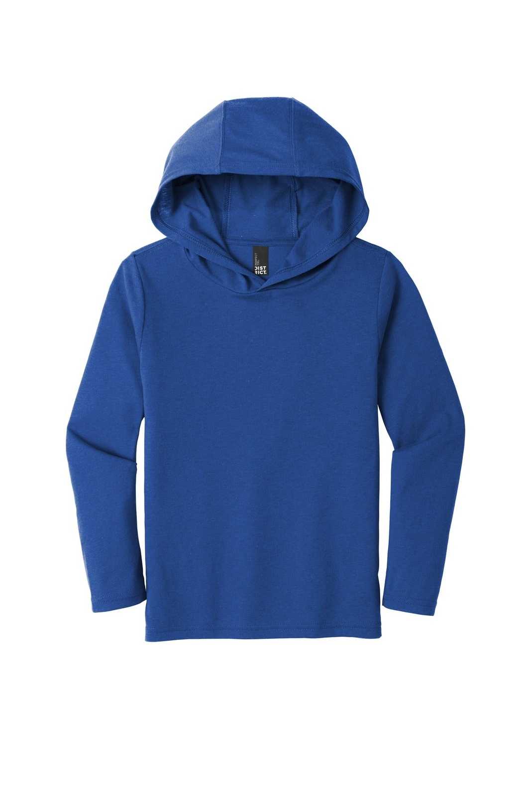 District DT139Y Youth Perfect Tri Long Sleeve Hoodie - Deep Royal - HIT a Double - 5